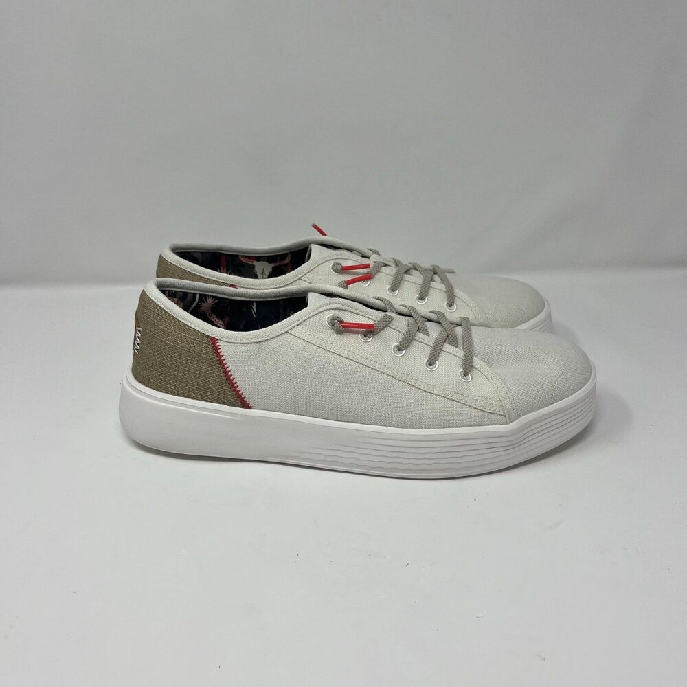 Hey Dude Cody Craft Slip On Sneakers Shoes‎ Linen White Women’s Size 11